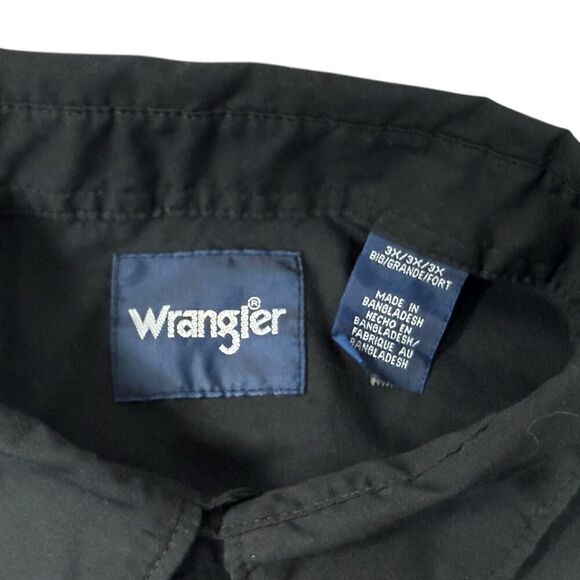 Wrangler Mens 3XL Black Pearl Snap Long Sleeve Button Up Shirt - Picture 3 of 9